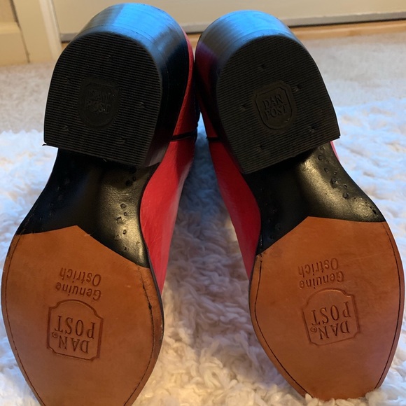 Like New! Dan Post genuine Ostrich pink black 8 M boots - Picture 7 of 8